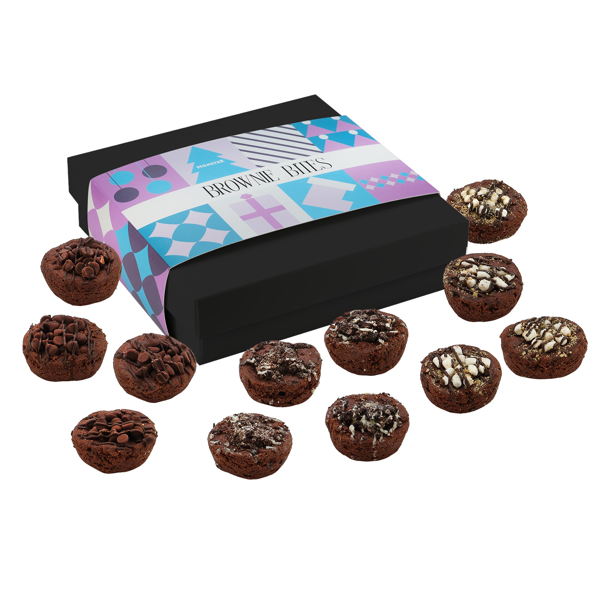 12 pc Brownie Bites Gift Box in a black box