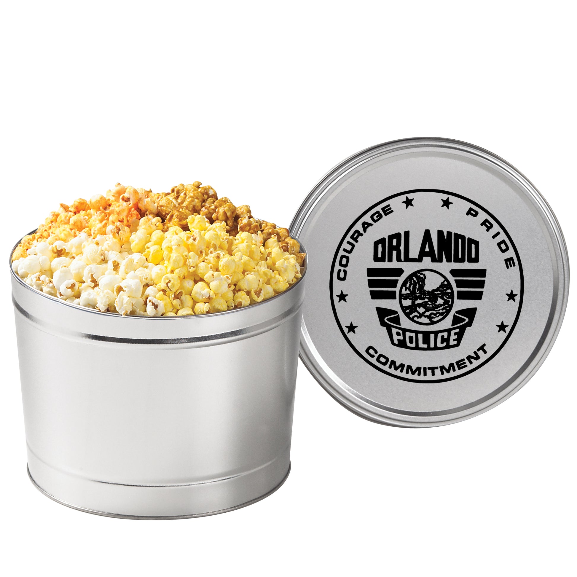 4 Way Popcorn Tin - 1.5, 2, 3.5 & 6.5 Gallon