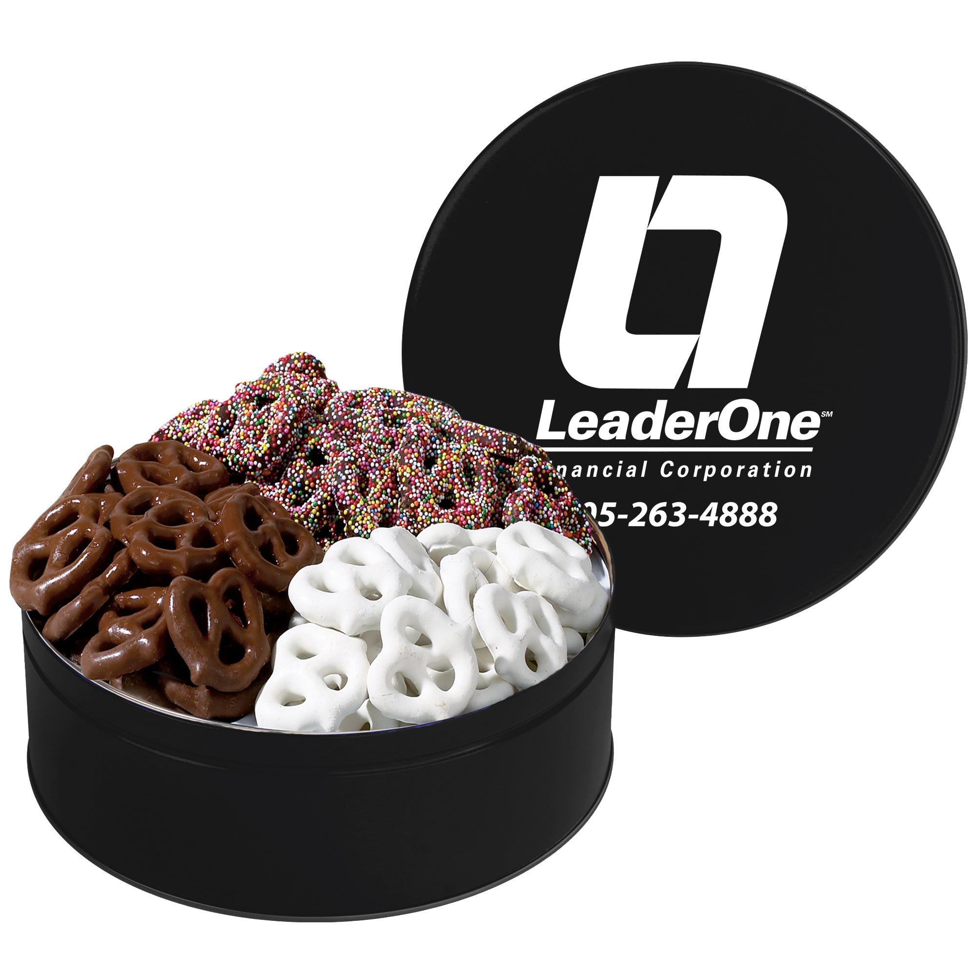 Large 3 Way Chocolate Pretzel Tin