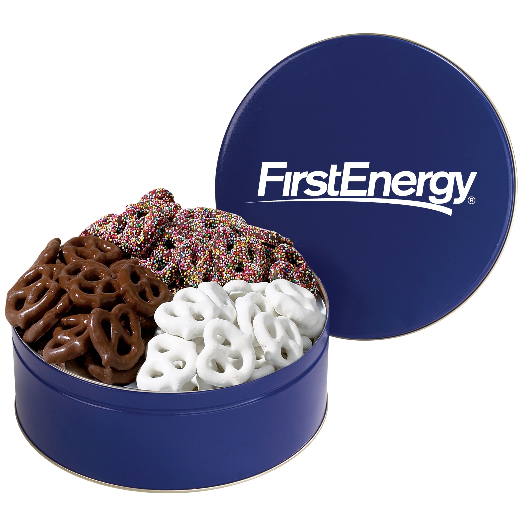 Large 3 Way Chocolate Pretzel Tin