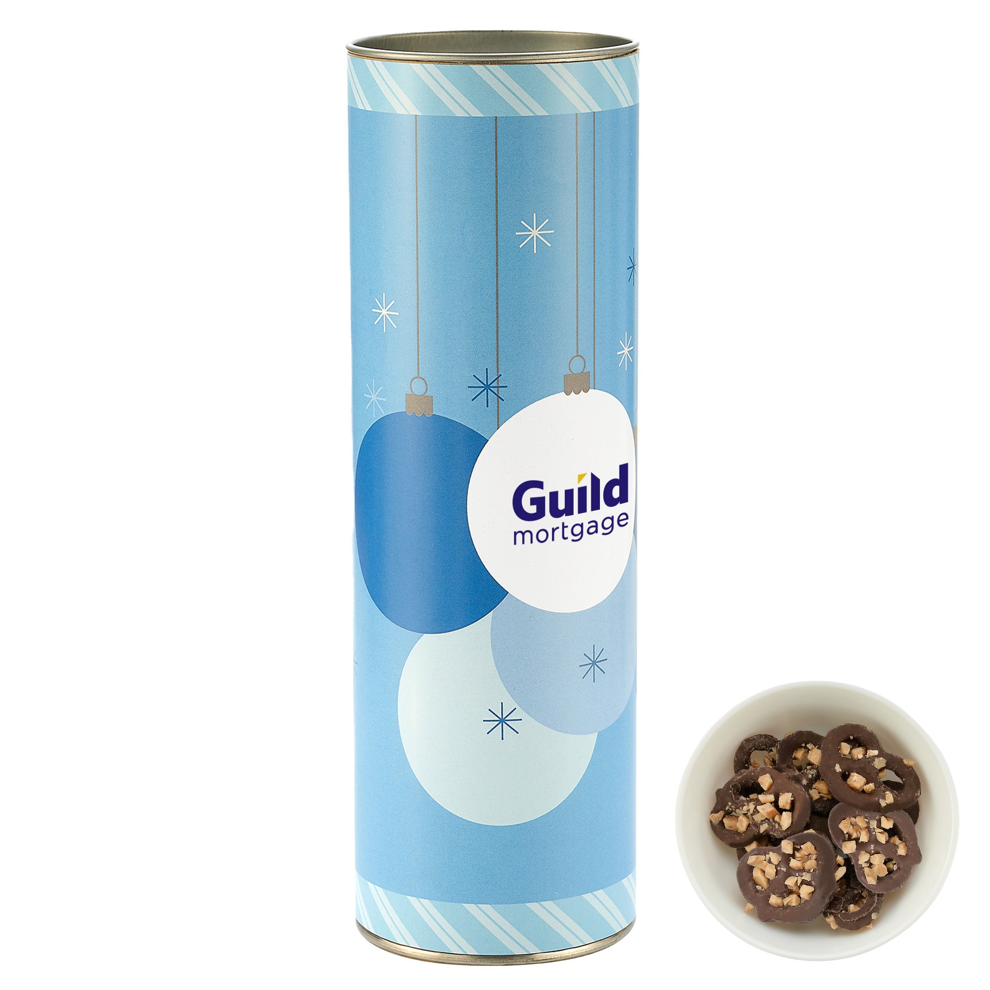 8 inch Gift Tube with Chocolate Pretzels