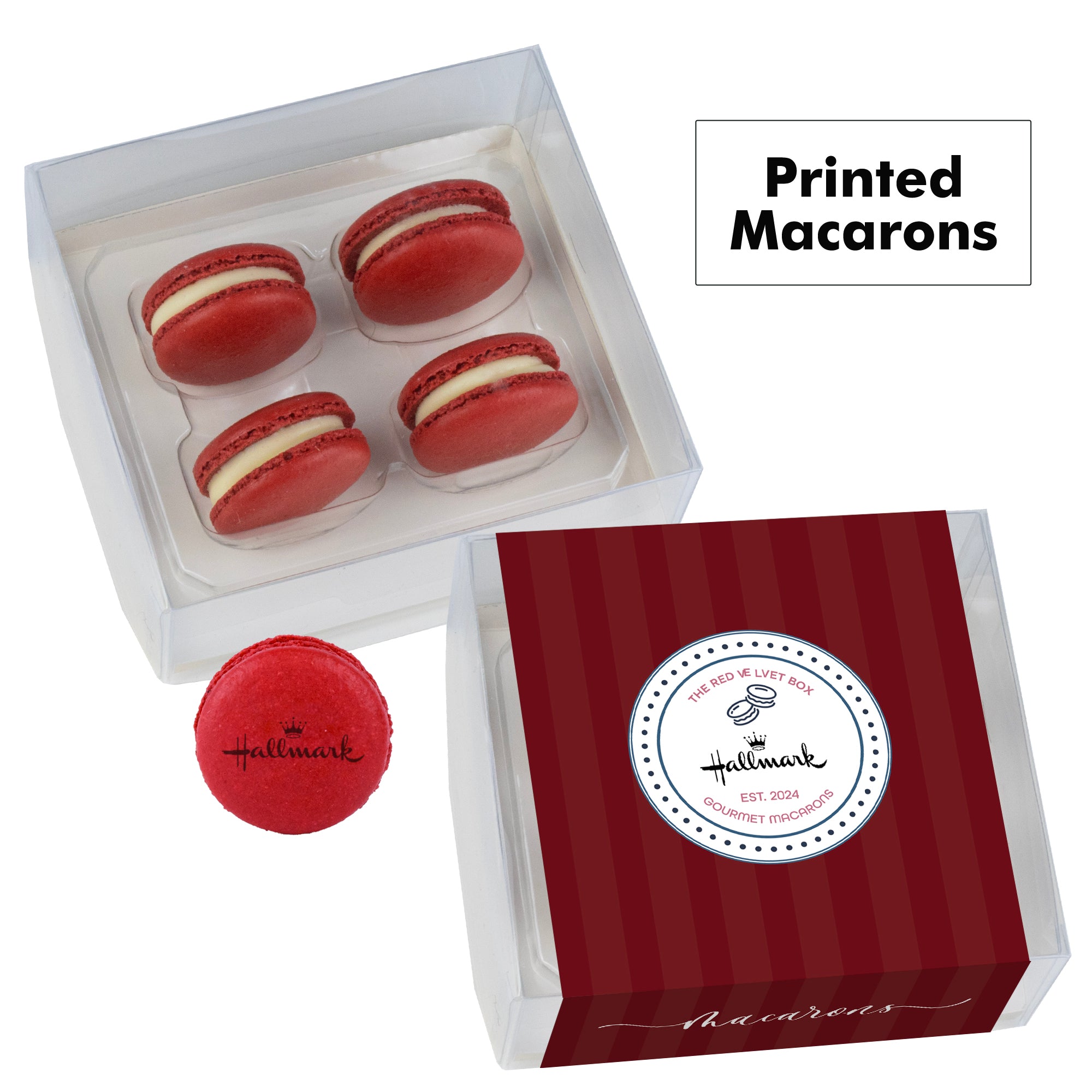 Printed Macaron Gift Set / 4 Pack