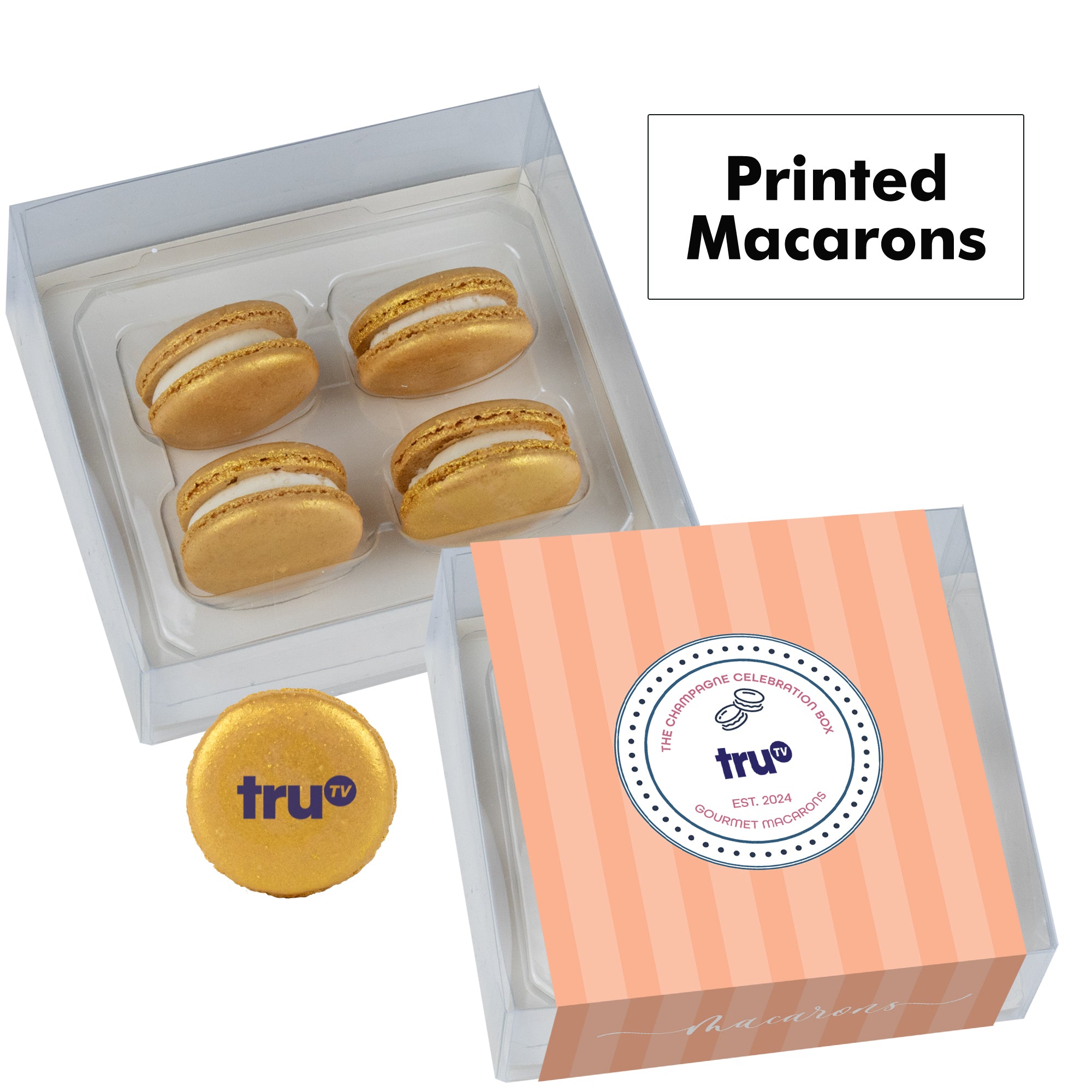 Printed Macaron Gift Set / 4 Pack