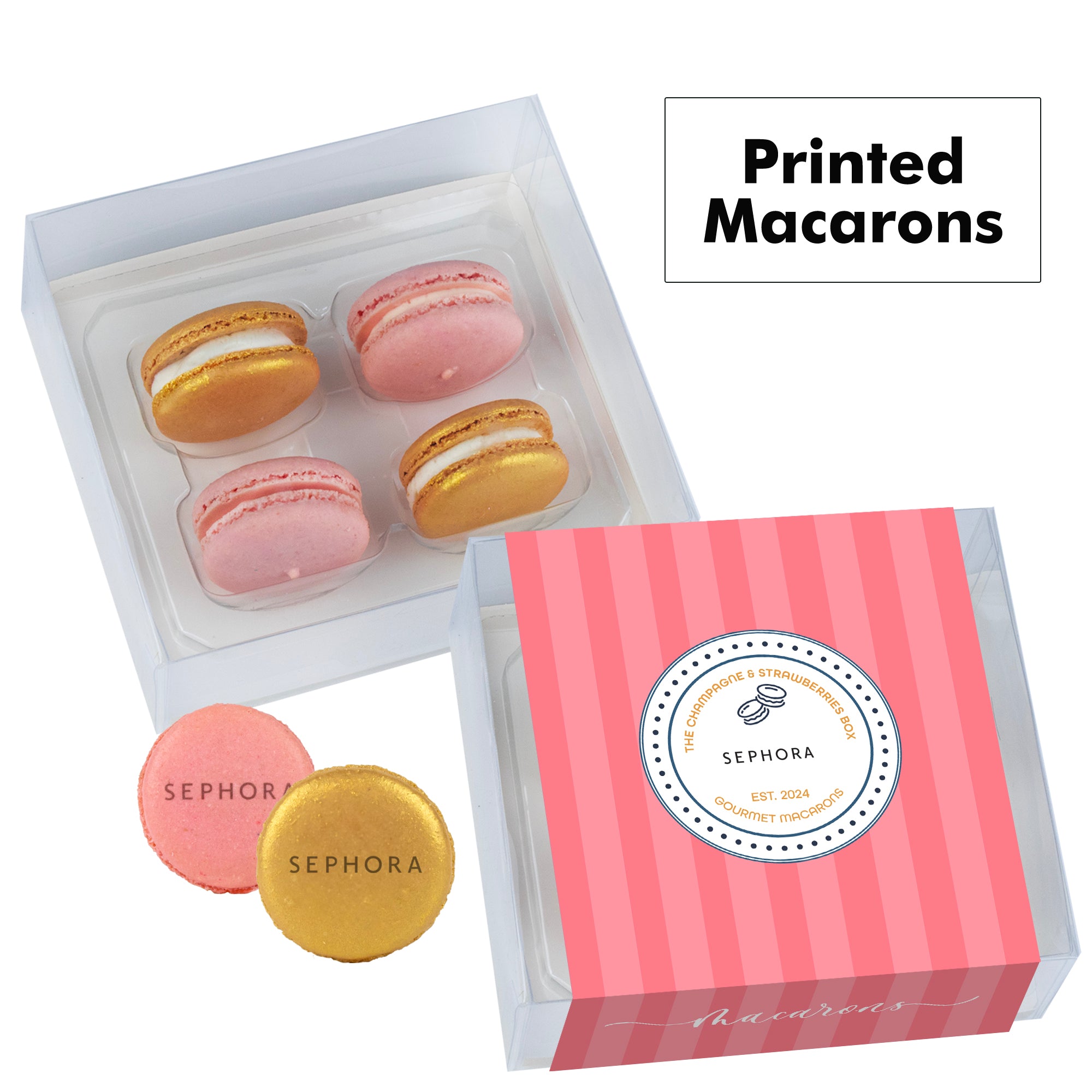 Printed Macaron Gift Set / 4 Pack