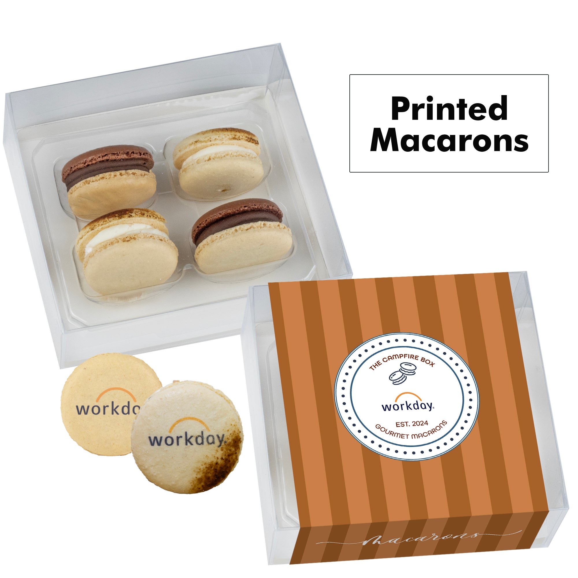 Printed Macaron Gift Set / 4 Pack