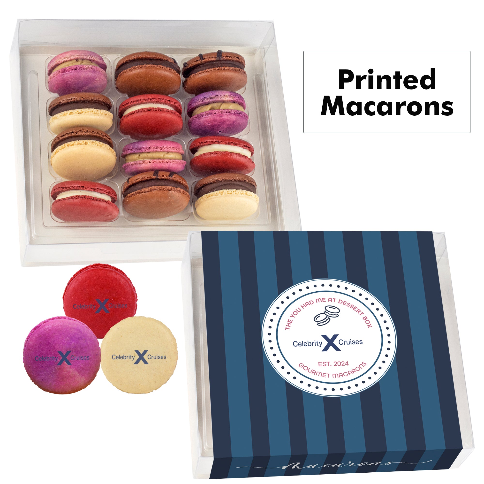 Printed Macaron Gift Set / 12 Pack