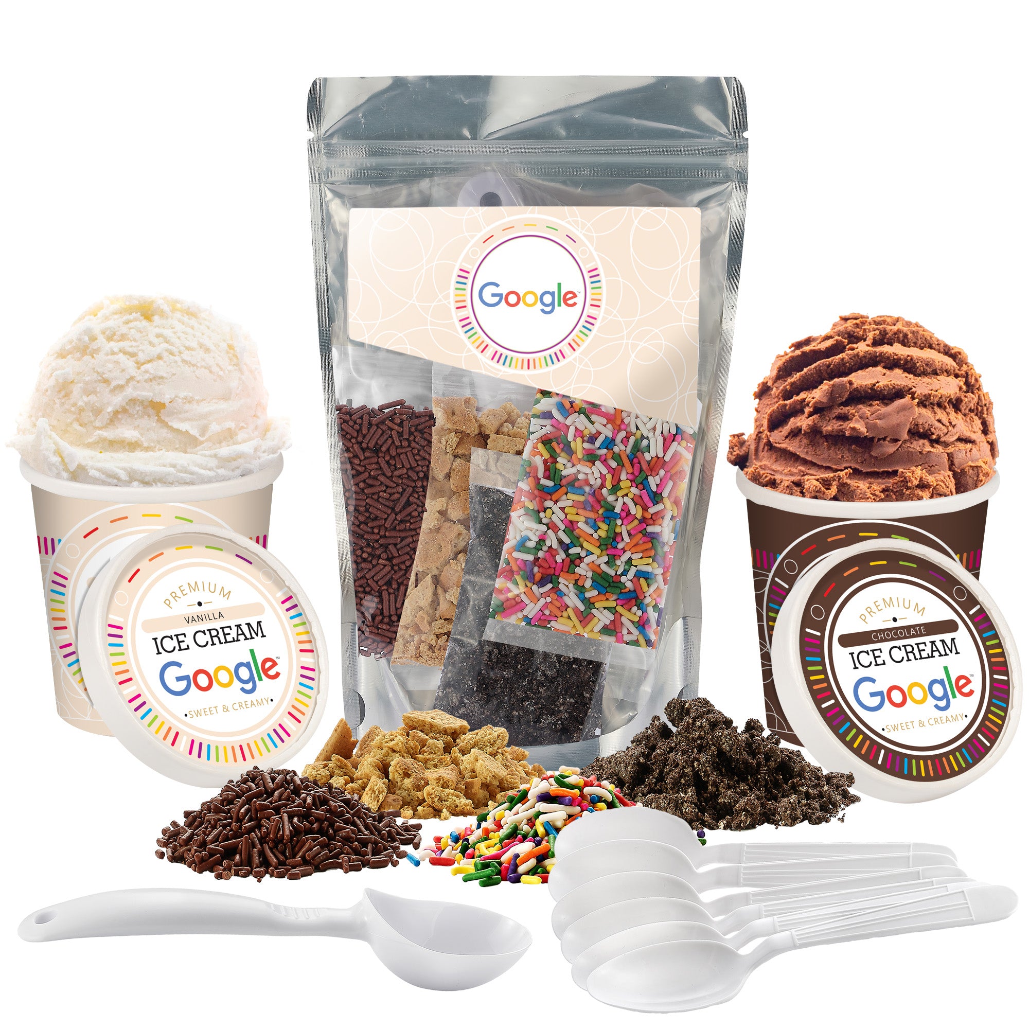 Handcrafted Ice Cream with Ice Cream Topping Kit - 2 Pint Bundle