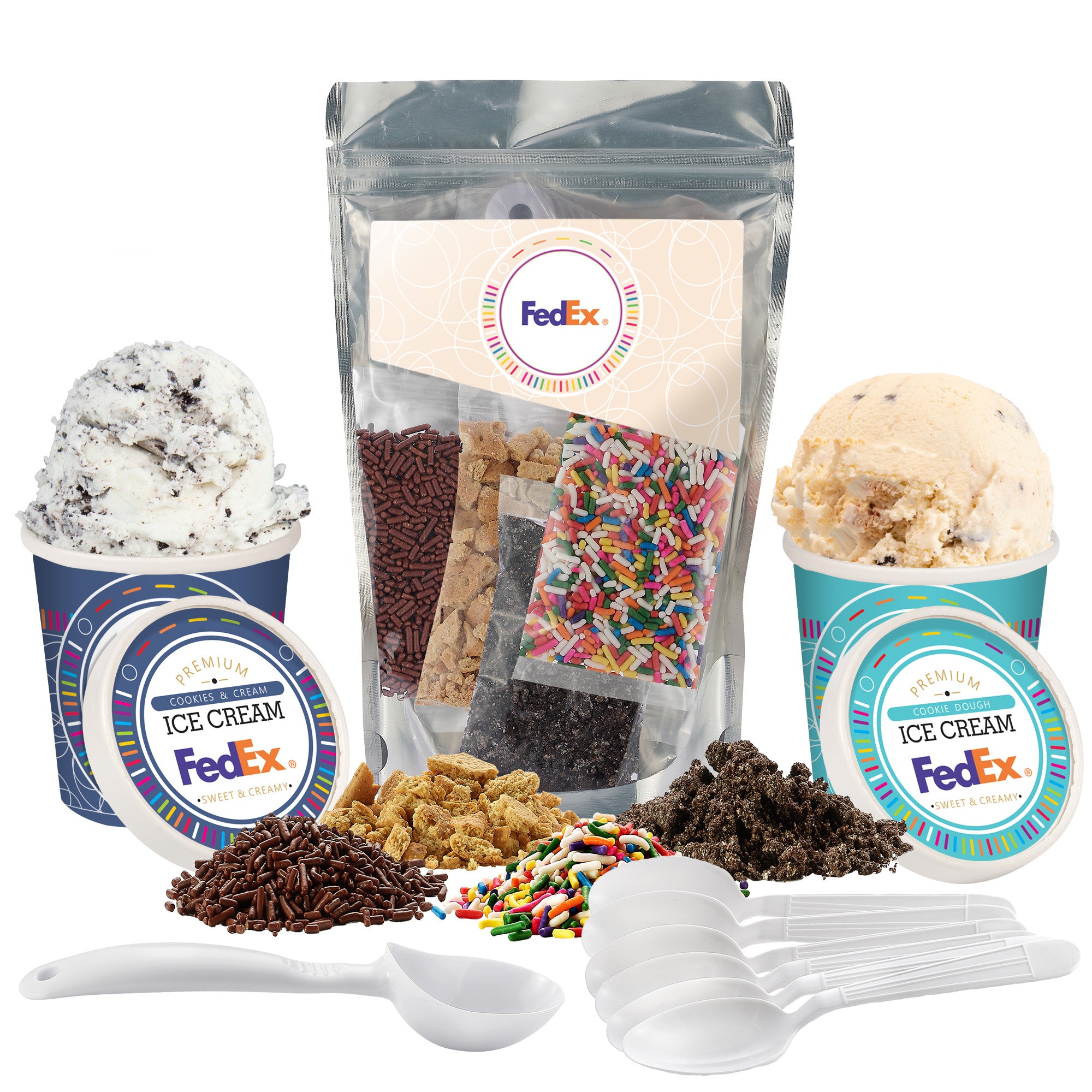 Handcrafted Ice Cream with Ice Cream Topping Kit - 2 Pint Bundle