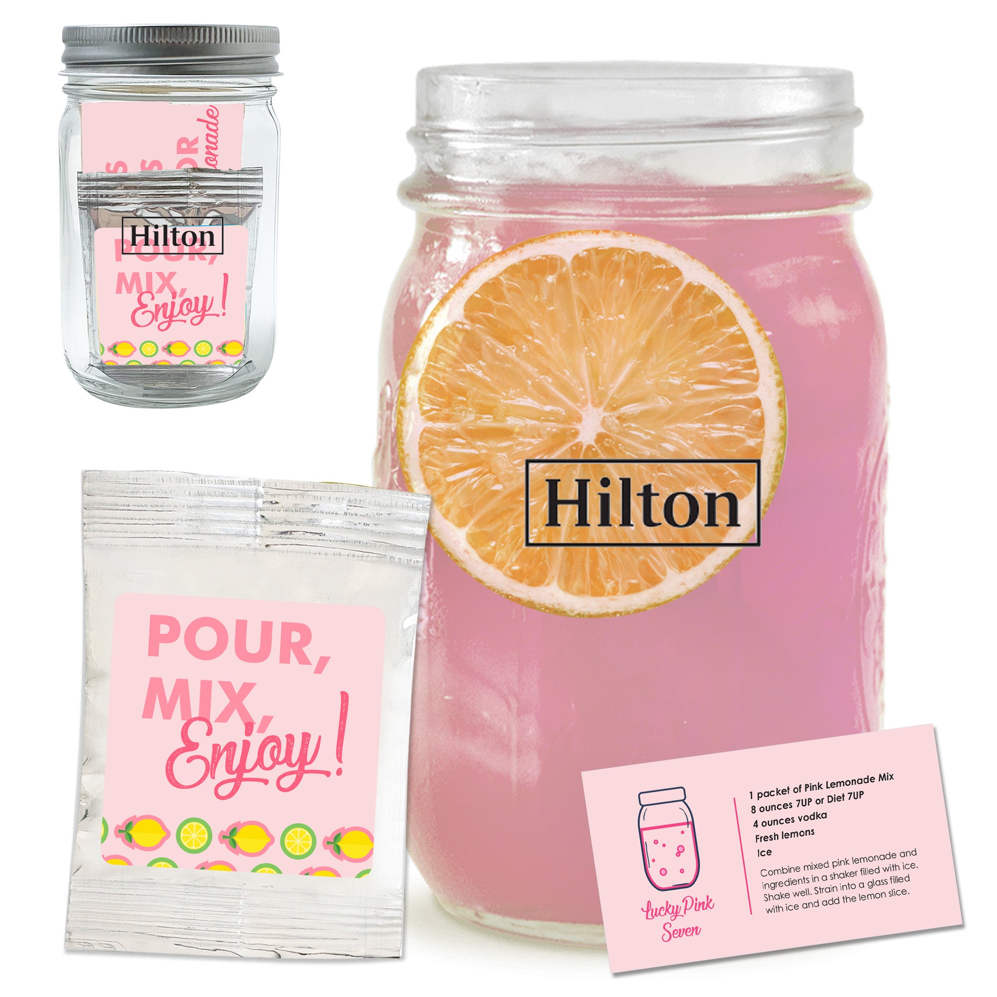 12 oz. Mason Jar with Pink Lemonade Mix