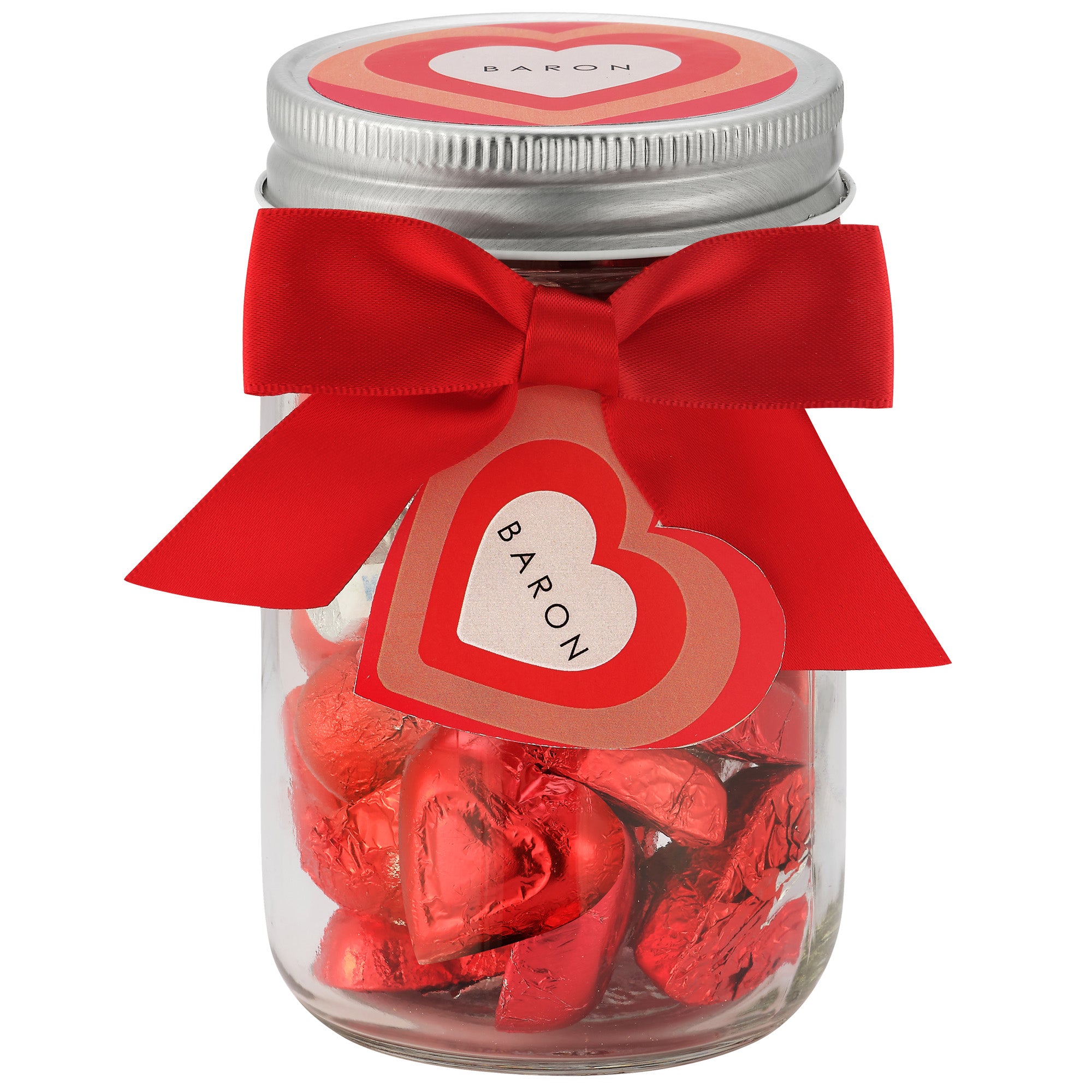 12 oz. Mason Jar with Candy Confections Sweetheart mix