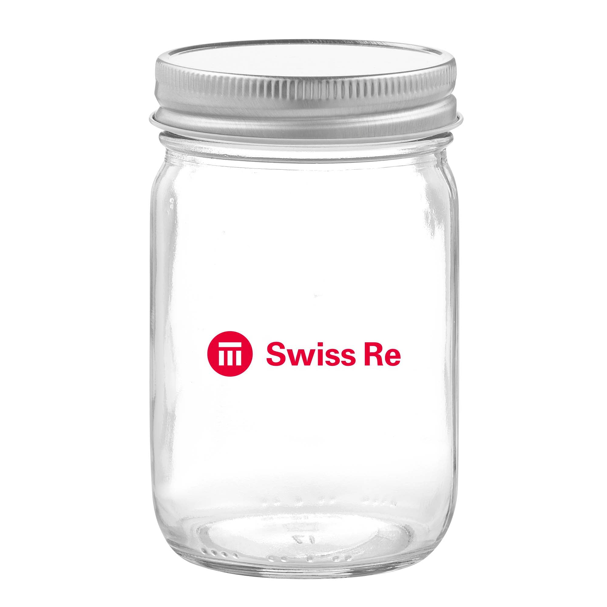 16 oz Glass Mason Jar with Satin Bow