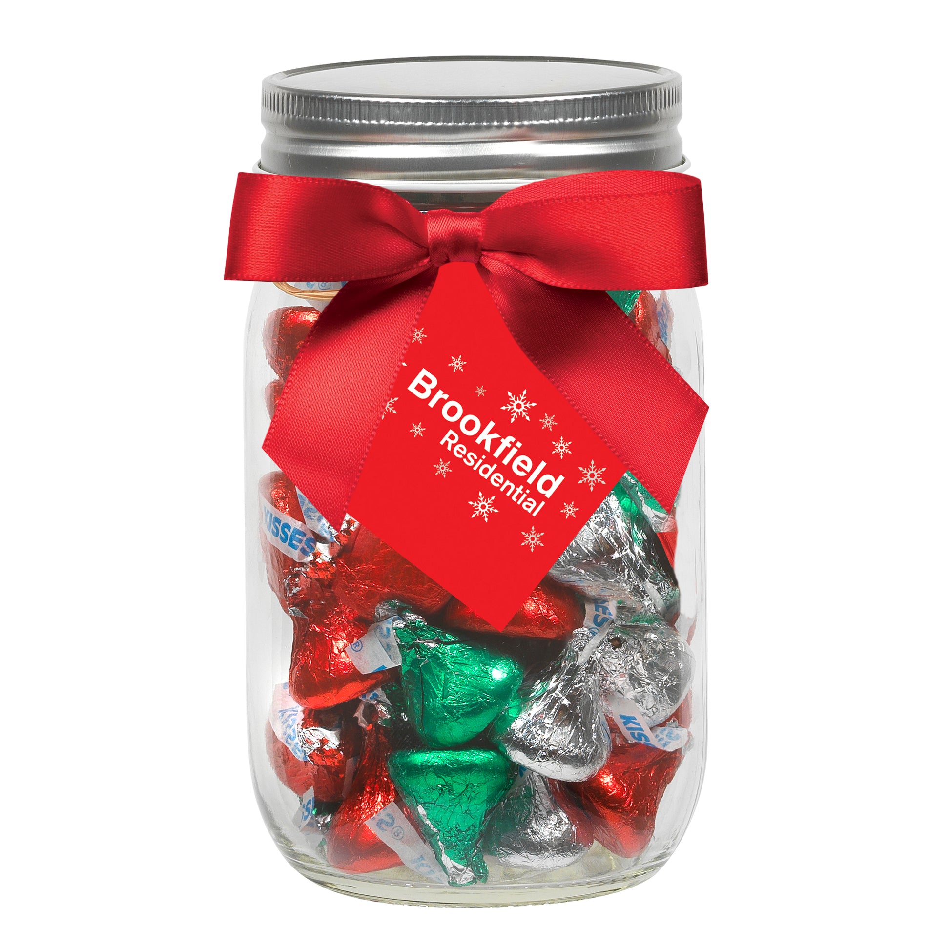 16 oz Glass Mason Jar with Satin Bow