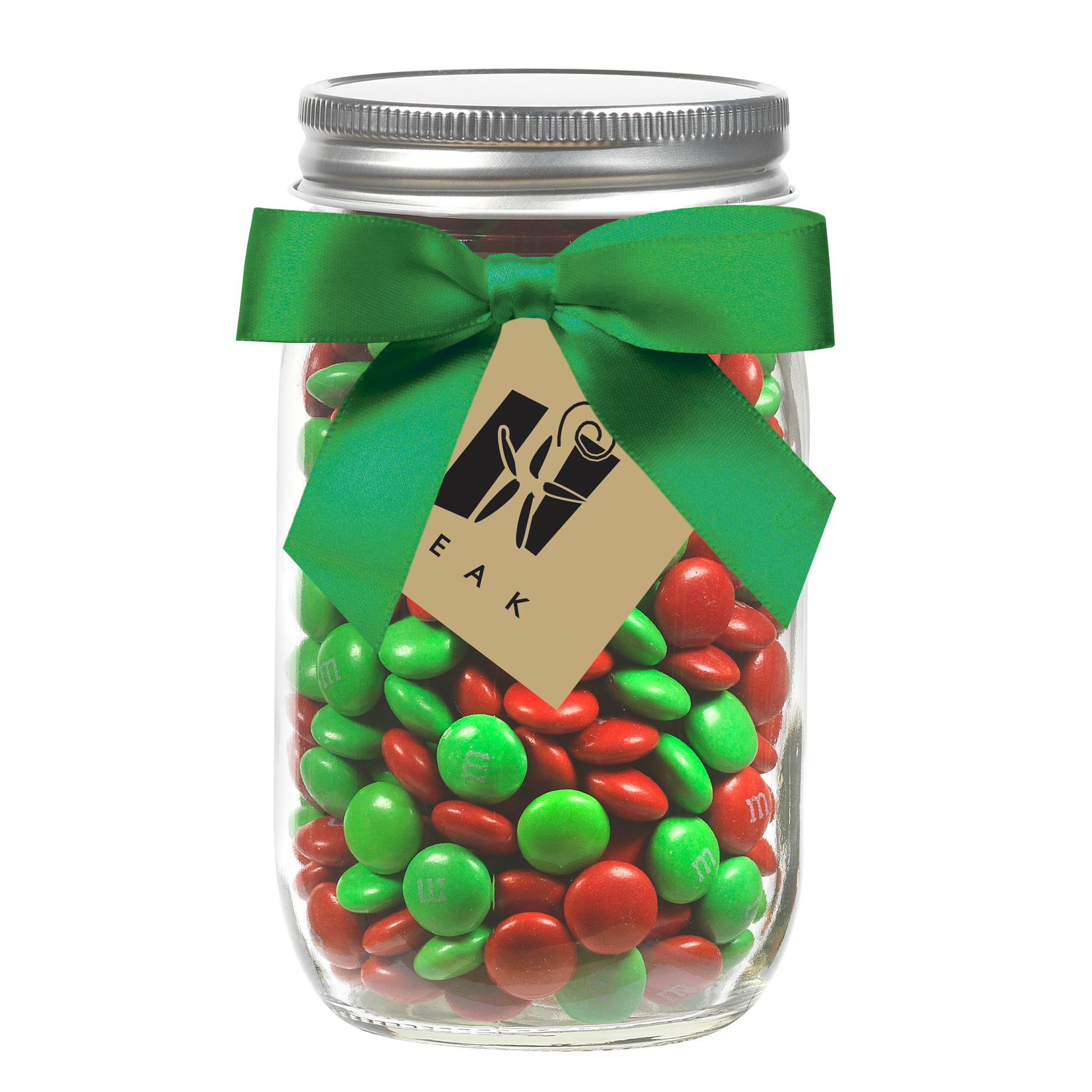 16 oz Glass Mason Jar with Satin Bow