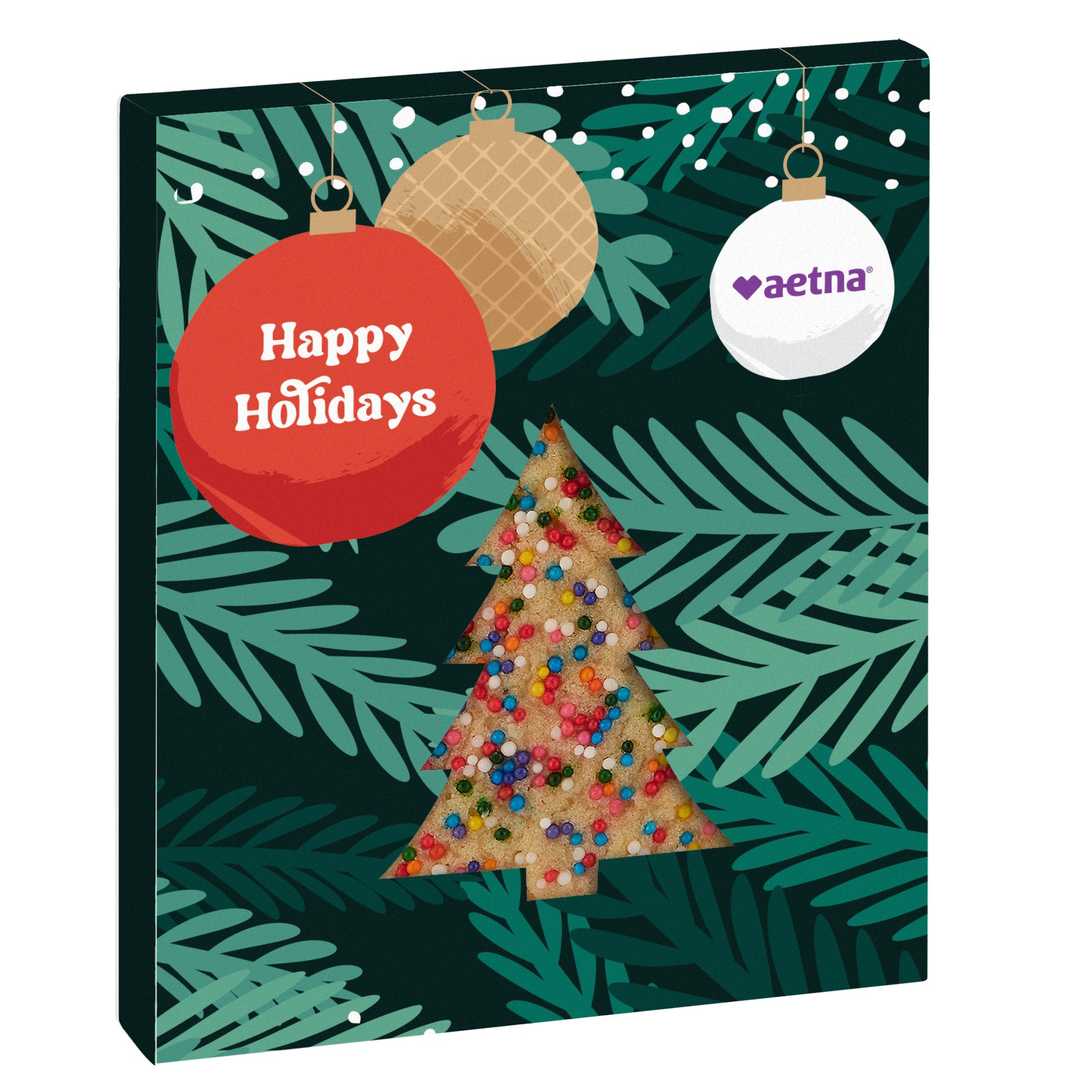 Holiday Window Box with Gourmet Cookie Tree / Sugar Cookie with Rainbow Nonpareils