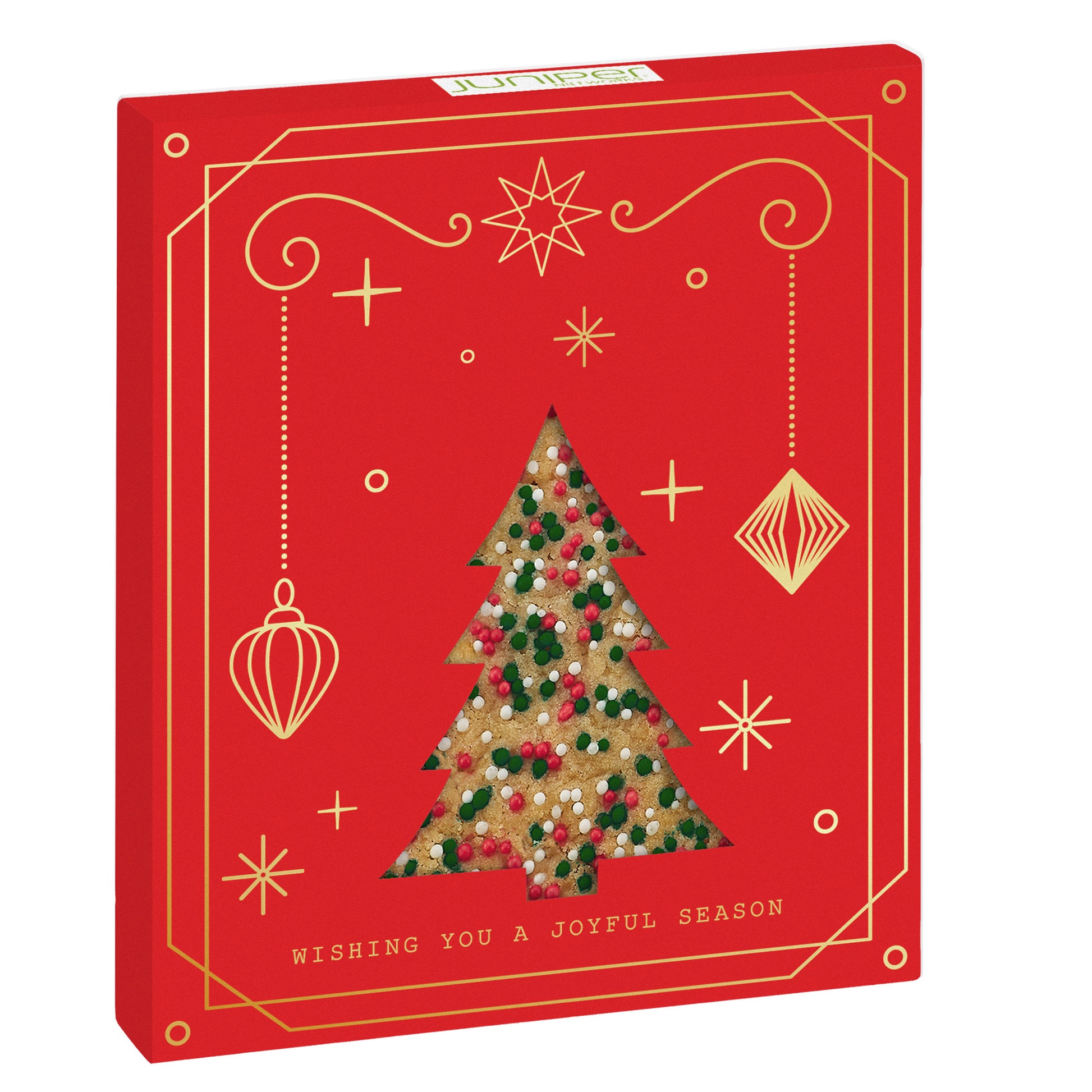 Holiday Window Box with Gourmet Cookie Tree / Sugar Cookie with Holiday Nonpareils