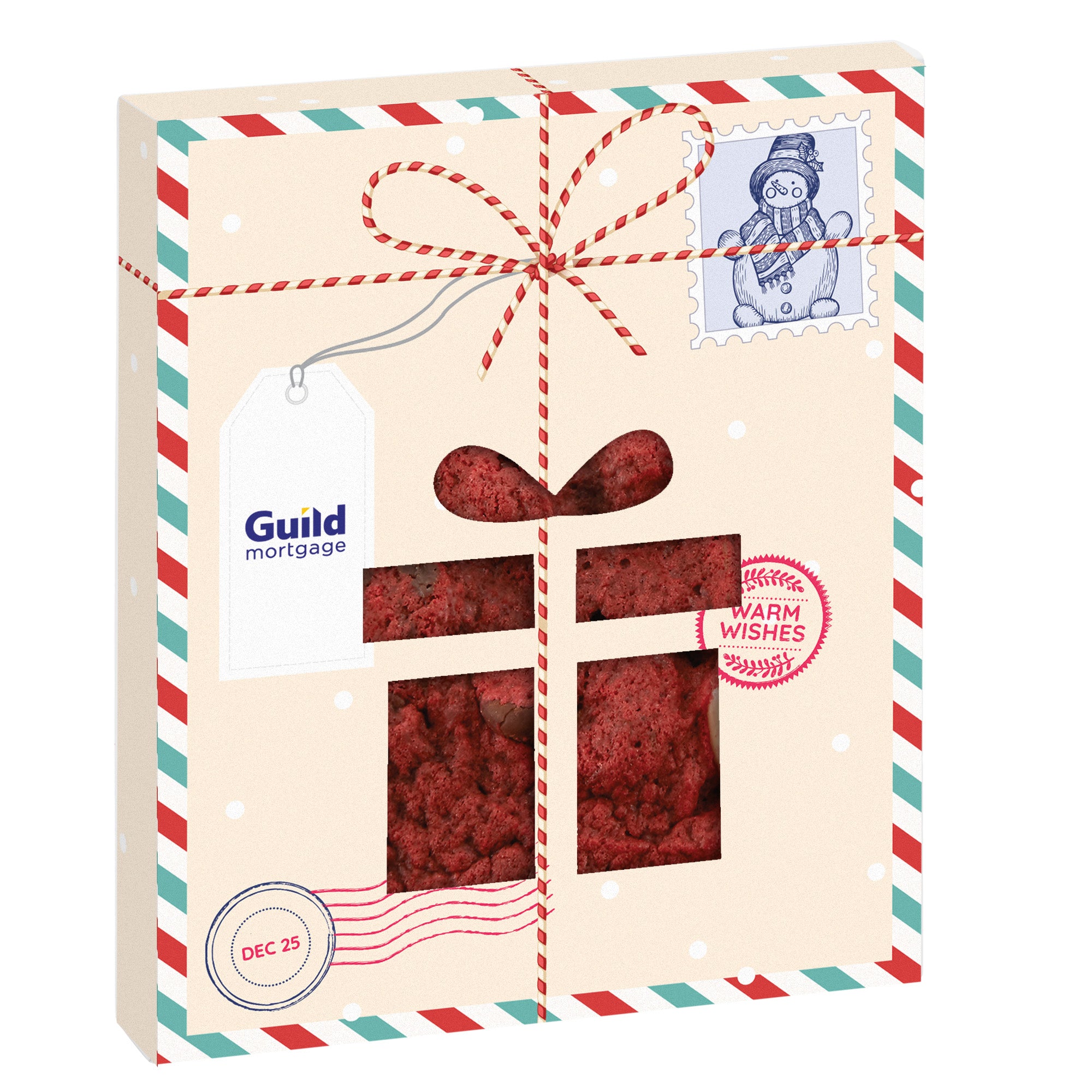 Holiday Window Box with Gourmet Cookie Gift / Red Velvet