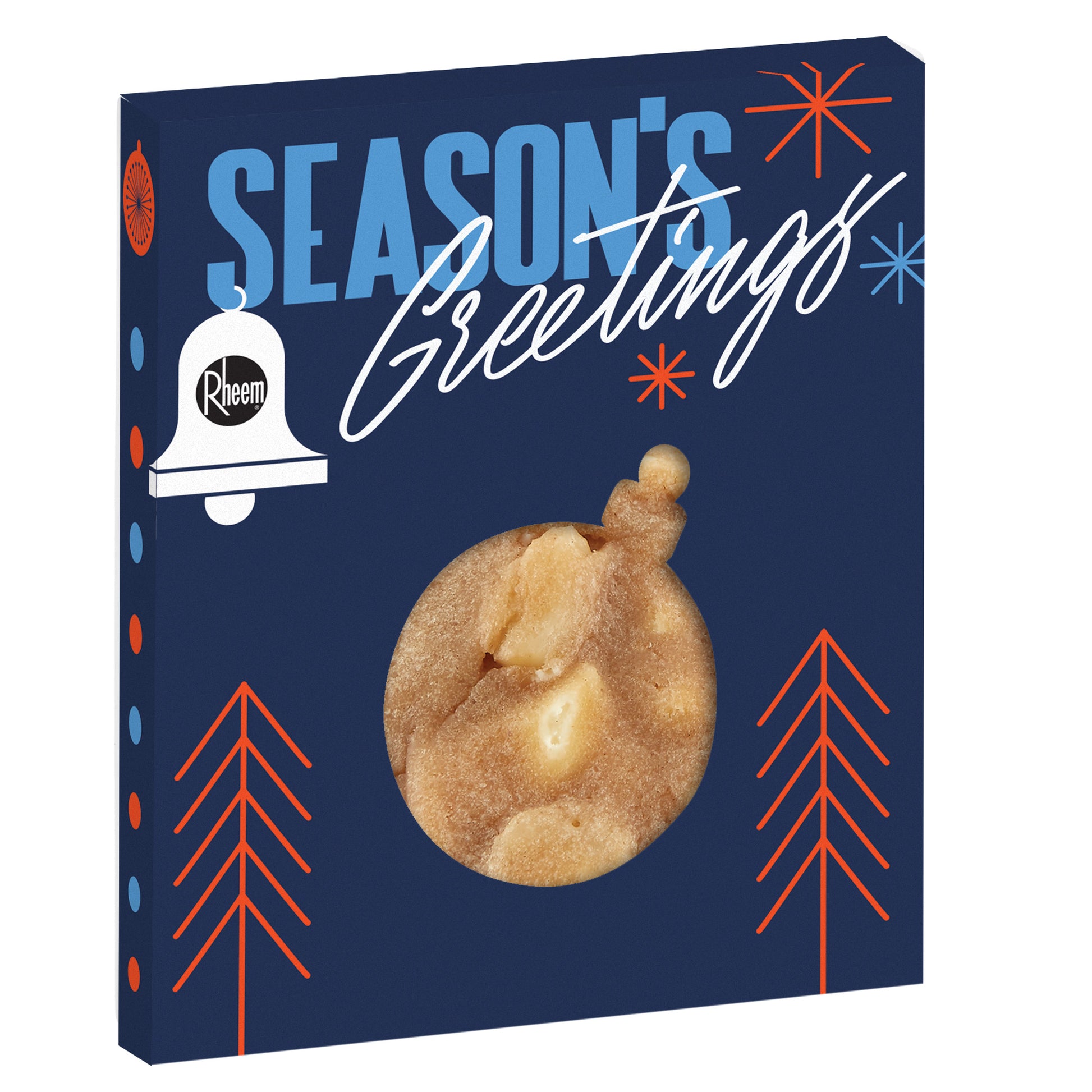 Holiday Window Box with Gourmet Cookie Ornament / White Chocolate Macadamia