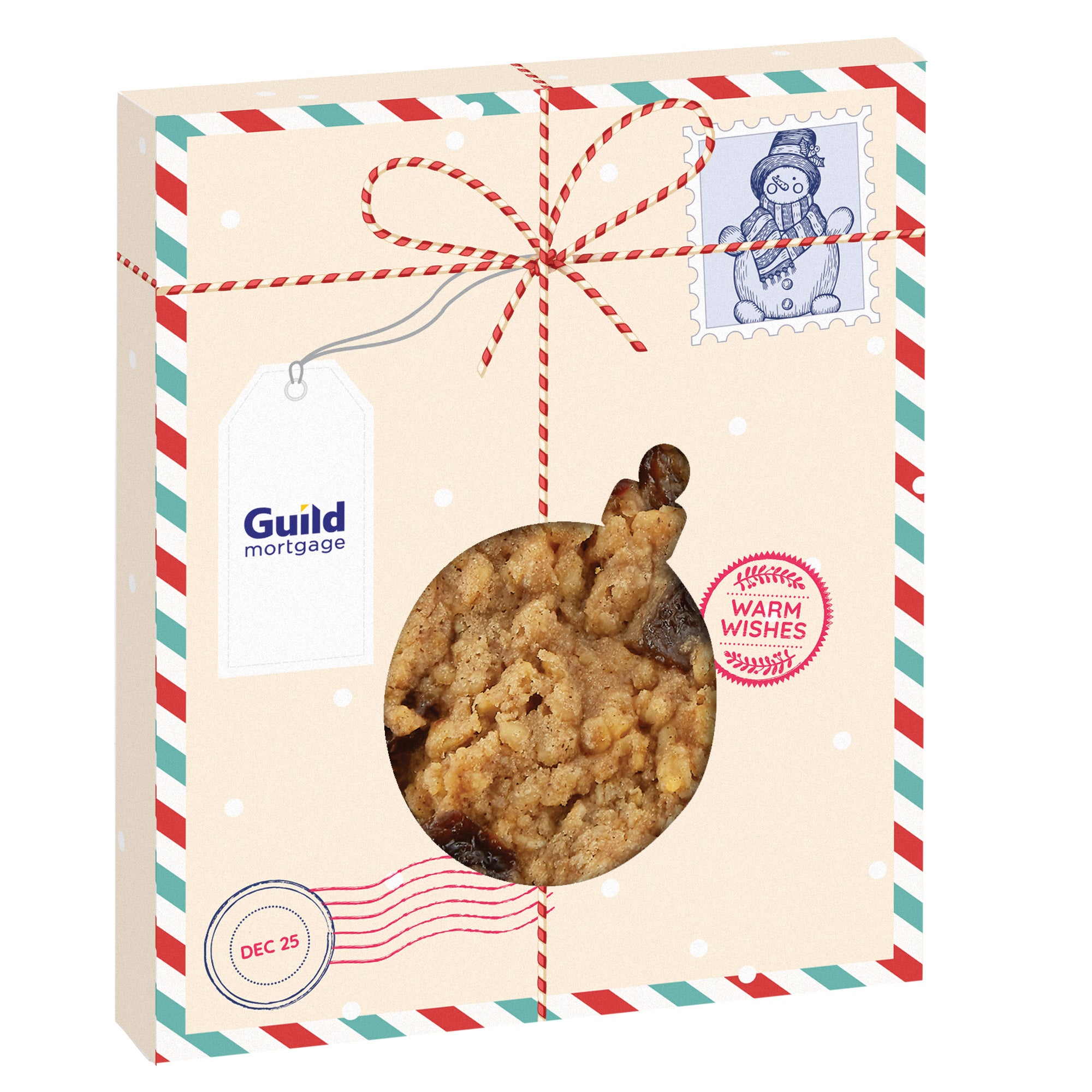 Holiday Window Box with Gourmet Cookie Ornament / Oatmeal Raisin