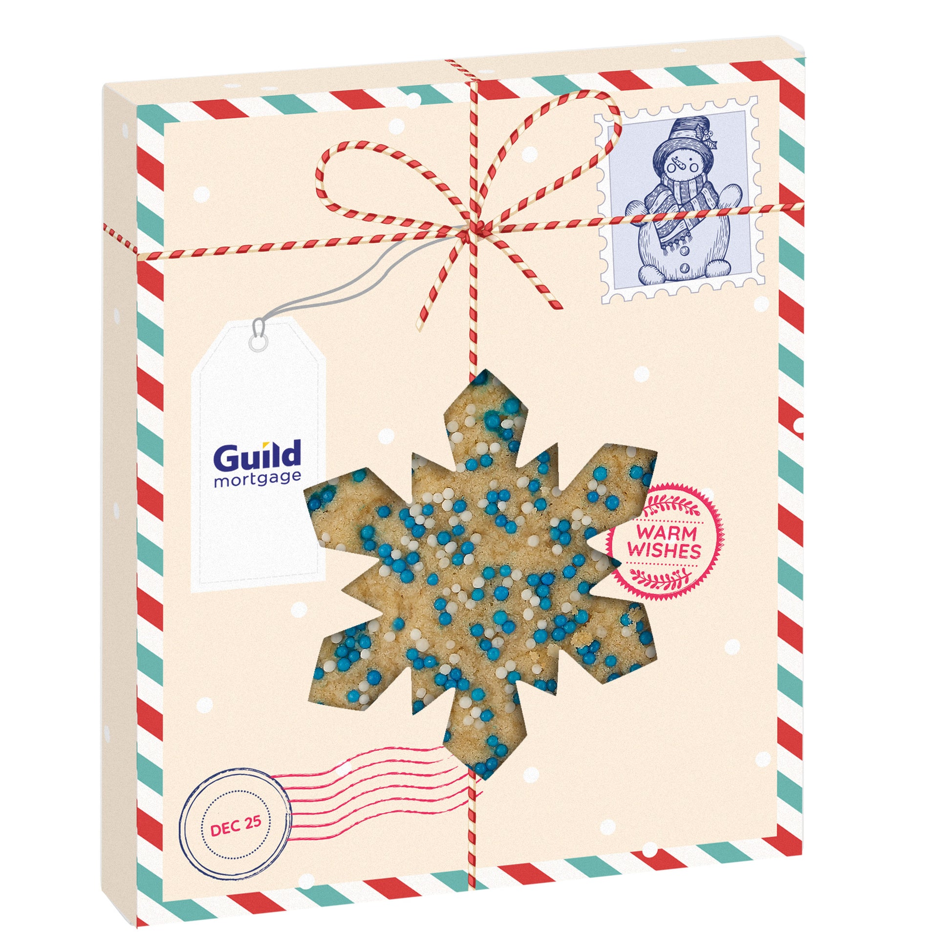 Holiday Window Box with Gourmet Cookie Snowflake / Sugar Cookie with Corporate Color™ Nonpareils