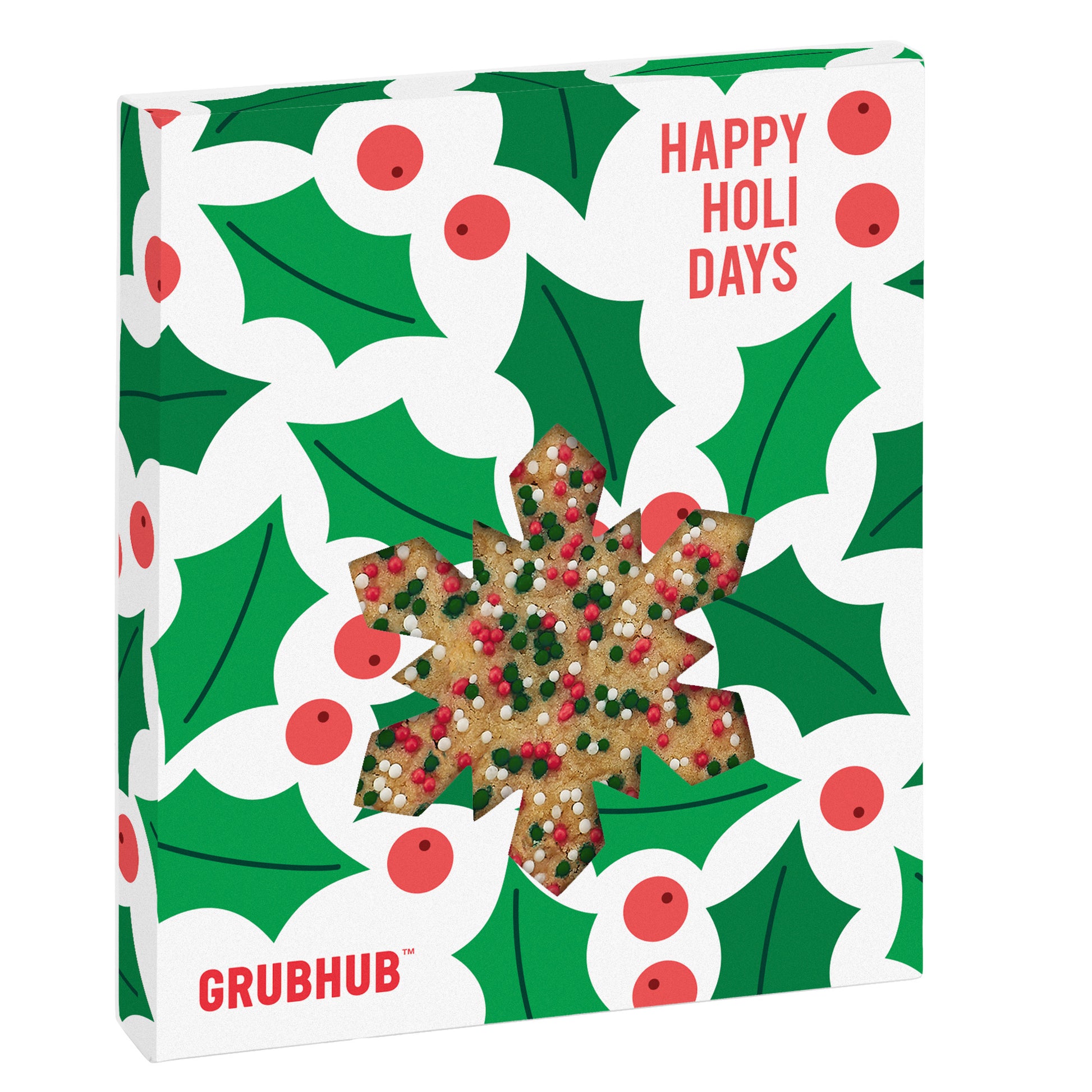 Holiday Window Box with Gourmet Cookie Snowflake / Sugar Cookie with Holiday Nonpareils