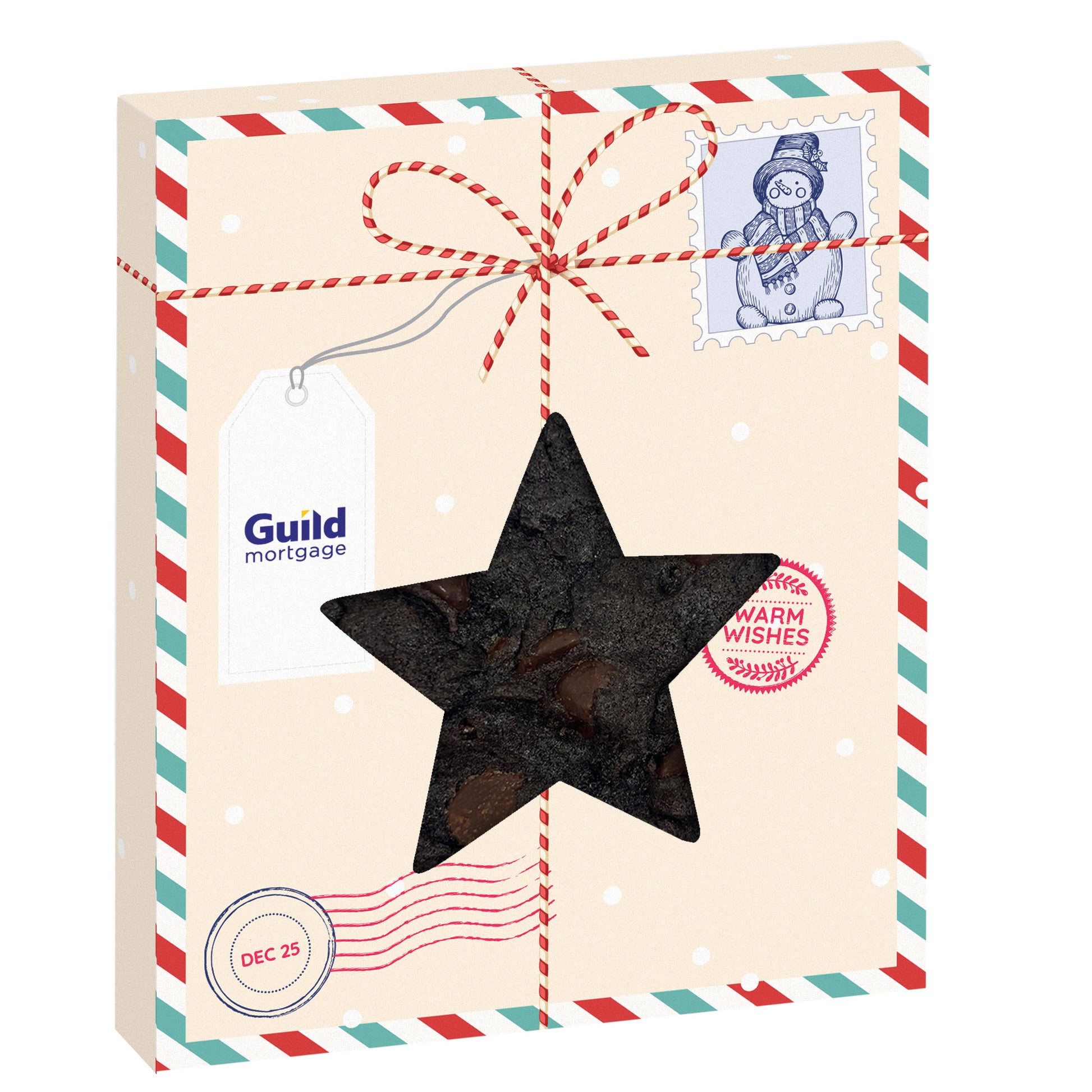 Holiday Window Box with Gourmet Cookie Star / Double Chocolate Chunk