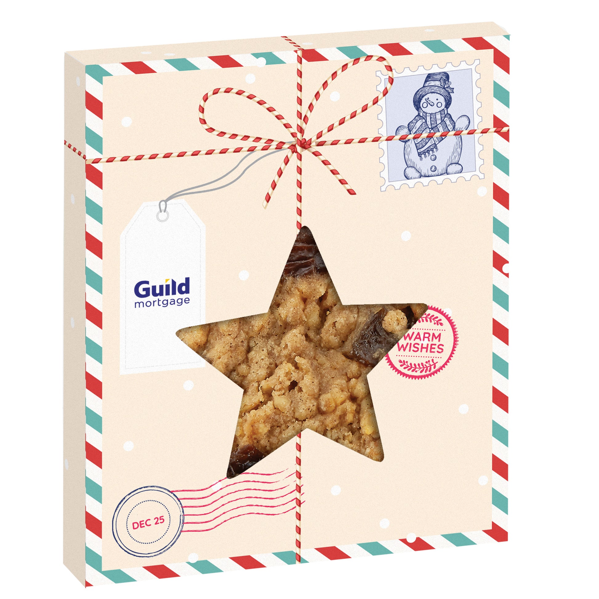 Holiday Window Box with Gourmet Cookie Star / Oatmeal Raisin