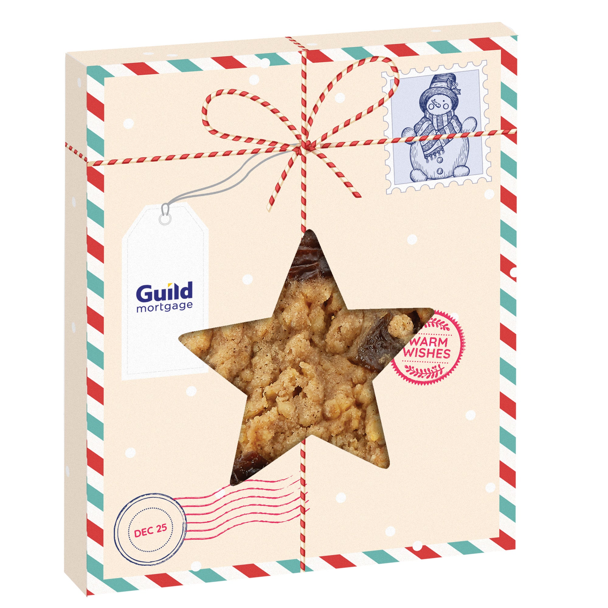 Holiday Window Box with Gourmet Cookie Star / Oatmeal Raisin