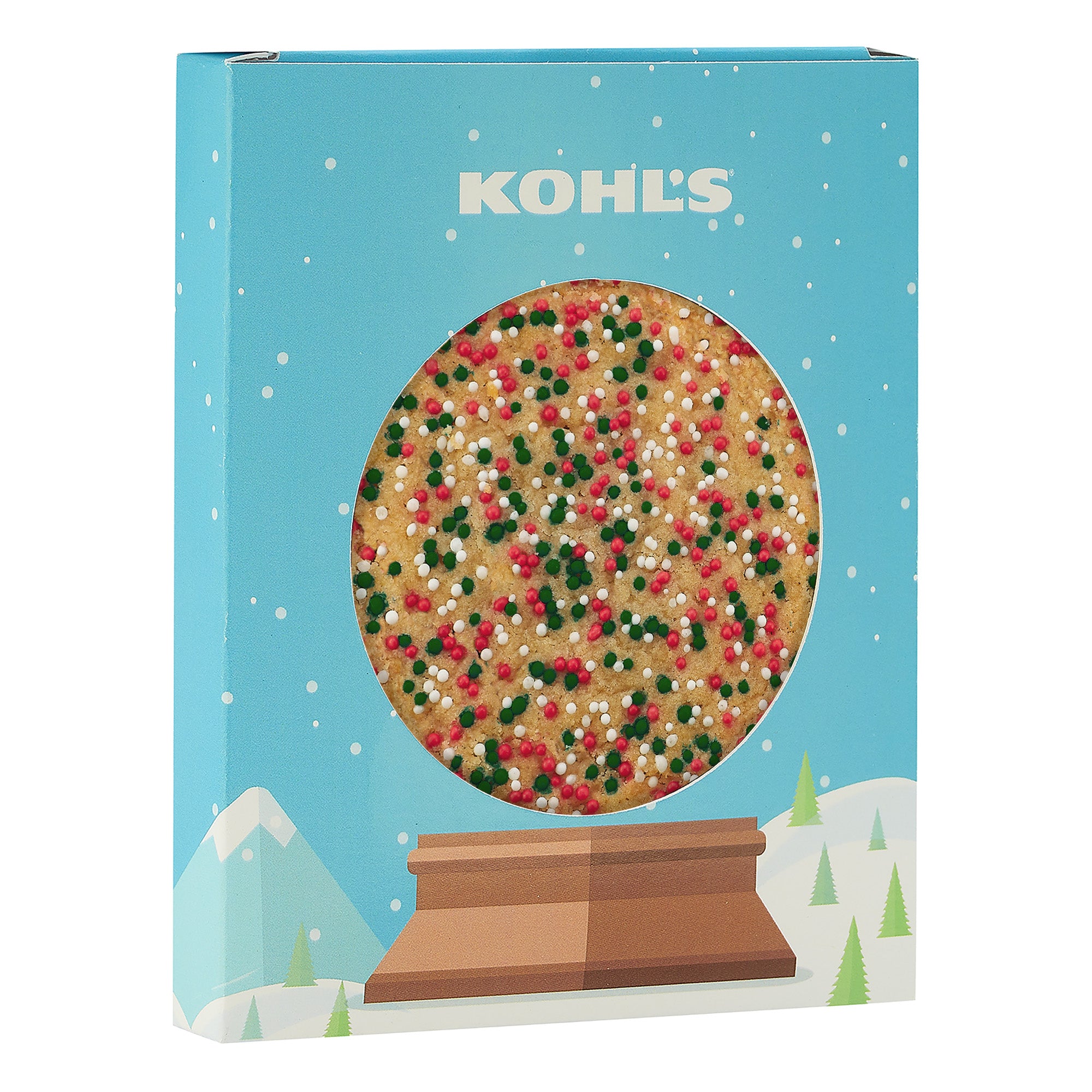 Holiday Window Box with Gourmet Cookie Round / Sugar Cookie with Holiday Nonpareils